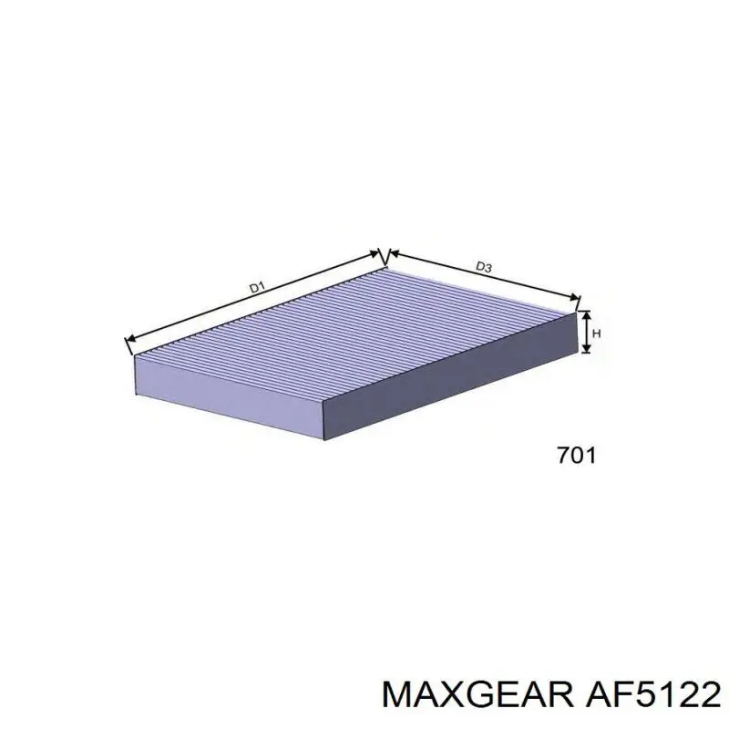 Воздушный фильтр AF5122 Maxgear
