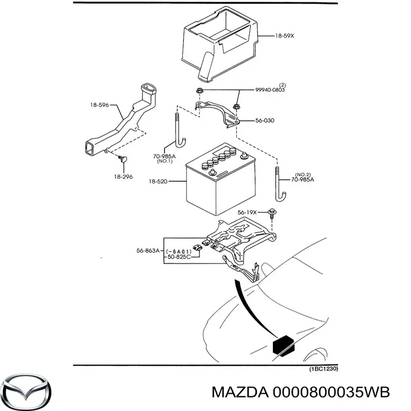 Аккумулятор 0000800035WB Mazda