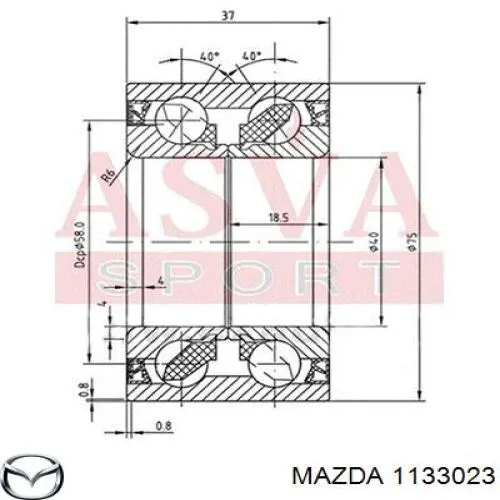 Подшипник ступицы 1133023 Mazda