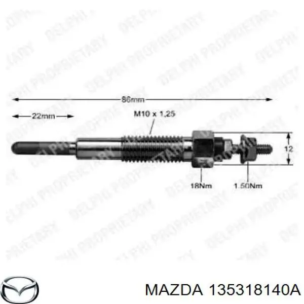 Bujías de calentamiento 135318140A Mazda