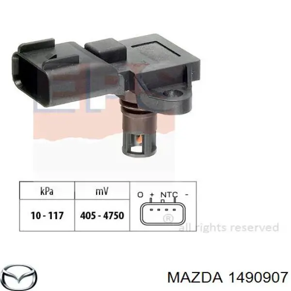 1490907 Mazda датчик давления во впускном коллекторе, map