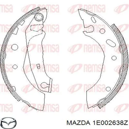 1E002638Z Mazda задние барабанные колодки
