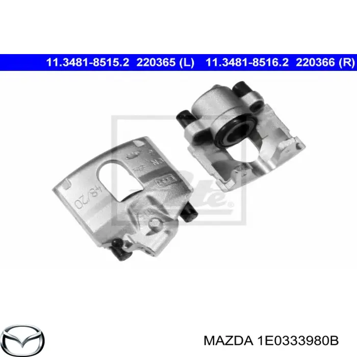 1E0333980B Mazda суппорт тормозной передний левый