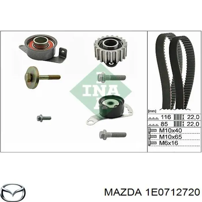 Polea tensora, correa dentada, bomba de alta presión 1E0712720 Mazda