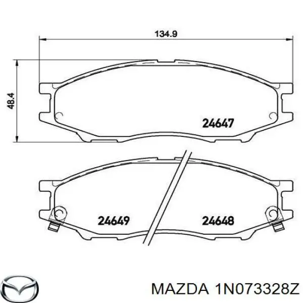 Передние тормозные колодки 1N073328Z Mazda