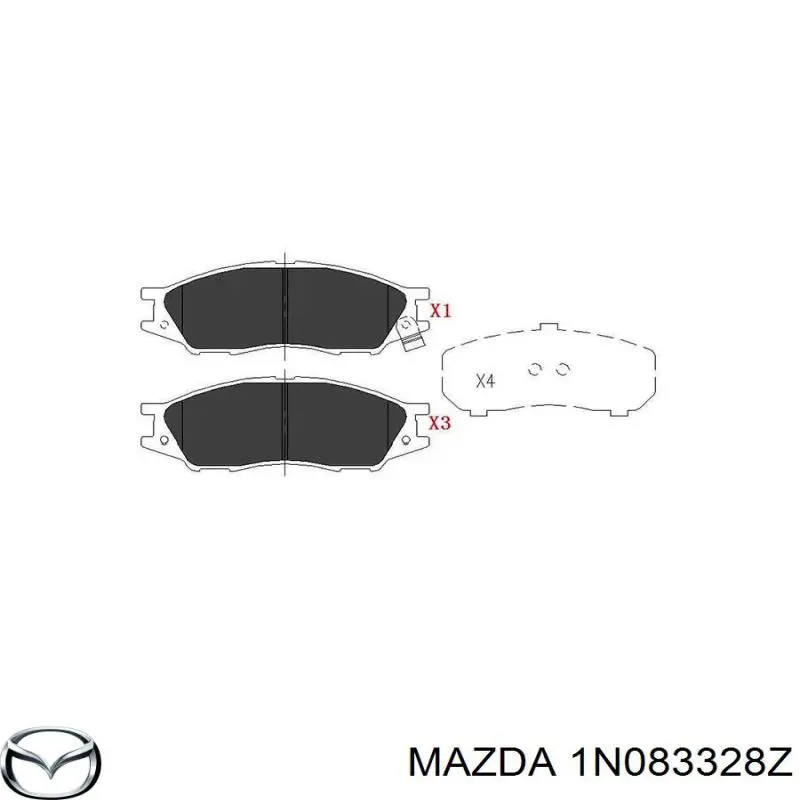 Передние тормозные колодки 1N083328Z Mazda