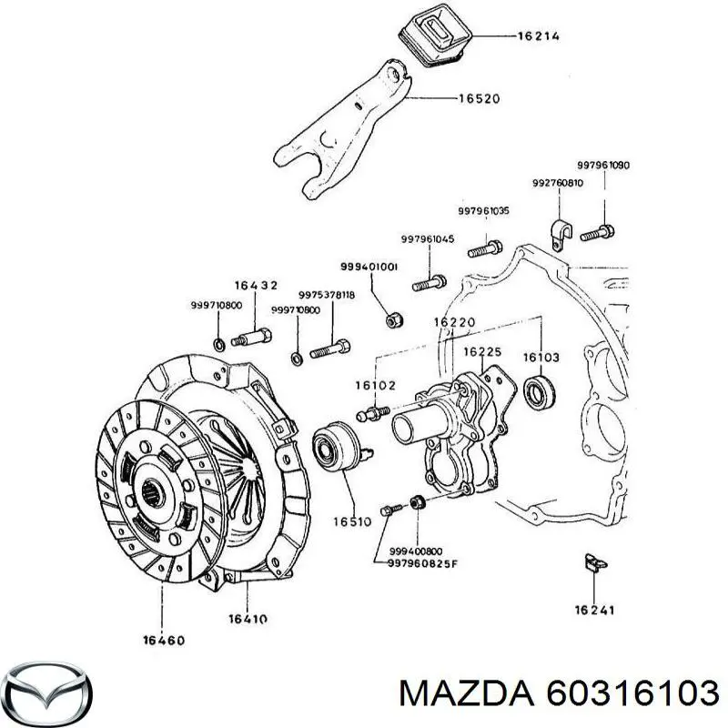 60316103 Mazda сальник акпп/кпп (входного/первичного вала)
