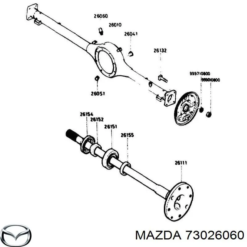 73026060 Mazda respiro da carcaça do eixo traseiro