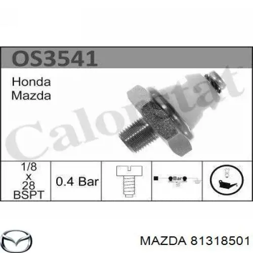 Indicador, presión del aceite 81318501 Mazda