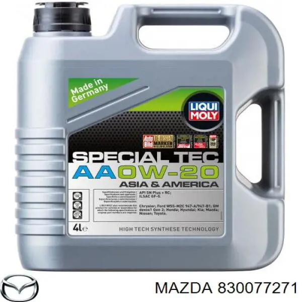 Моторное масло Mazda Original Oil Supra 0W-20 Синтетическое 5л (830077271)