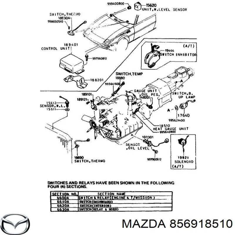 856918510 Mazda датчик температуры охлаждающей жидкости