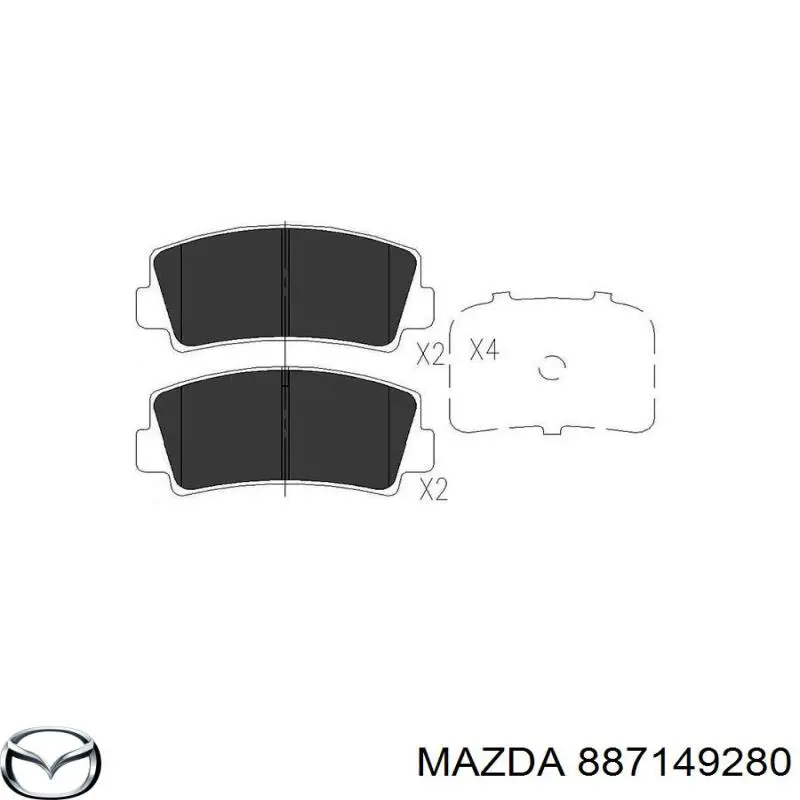 Передние тормозные колодки 887149280 Mazda