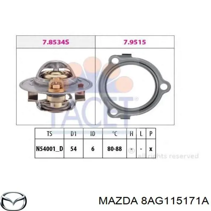 8AG115171A Mazda термостат
