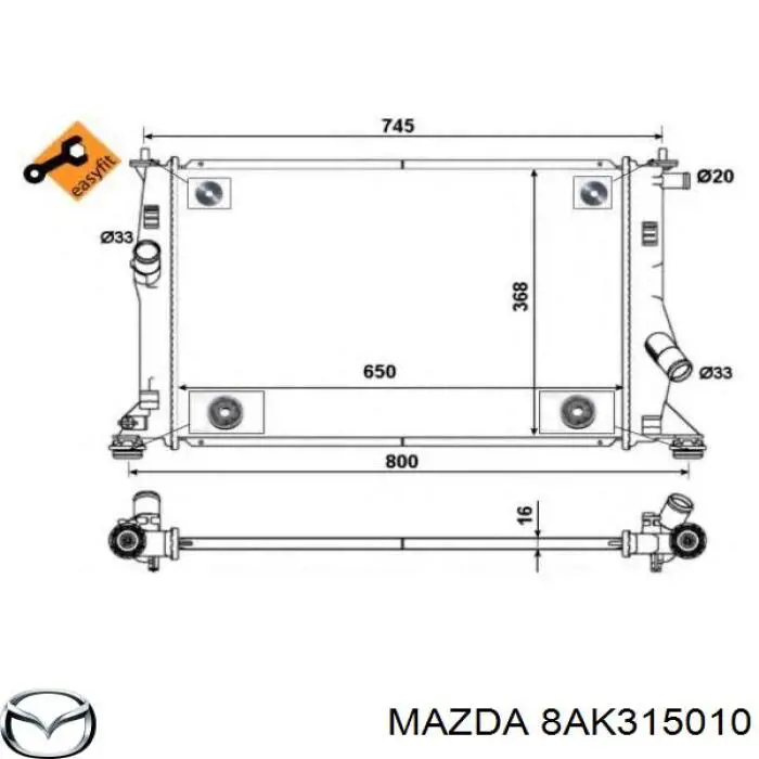 8AK315010 Mazda Насос водяной