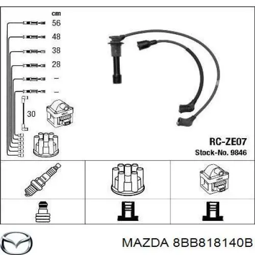 Высоковольтные провода 8BB818140B Mazda