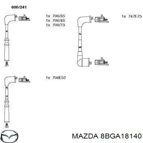 Высоковольтные провода 8BGA18140 Mazda