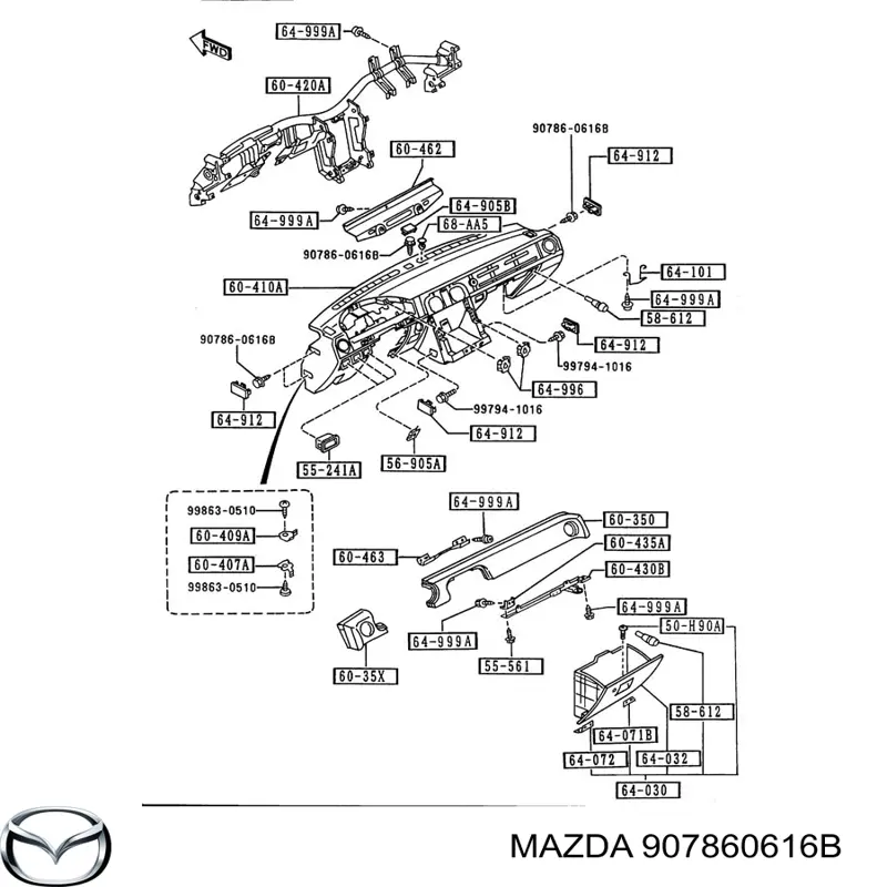  Mazda 907860616B цена, от 1.28 USD