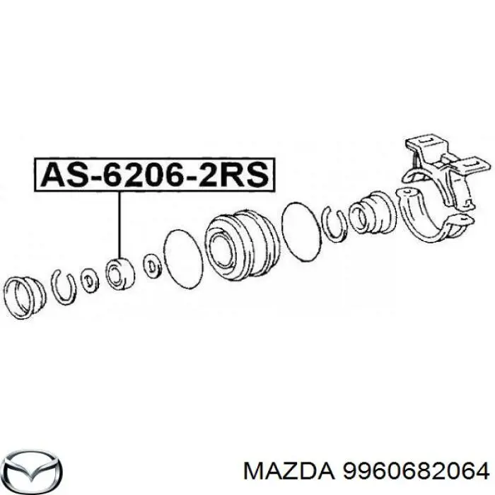 Подвесной подшипник передней полуоси Mazda 9960682064 цена, от 10.05 USD