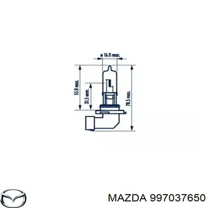 997037650 MAZDA Bombilla halógena original y equivalente