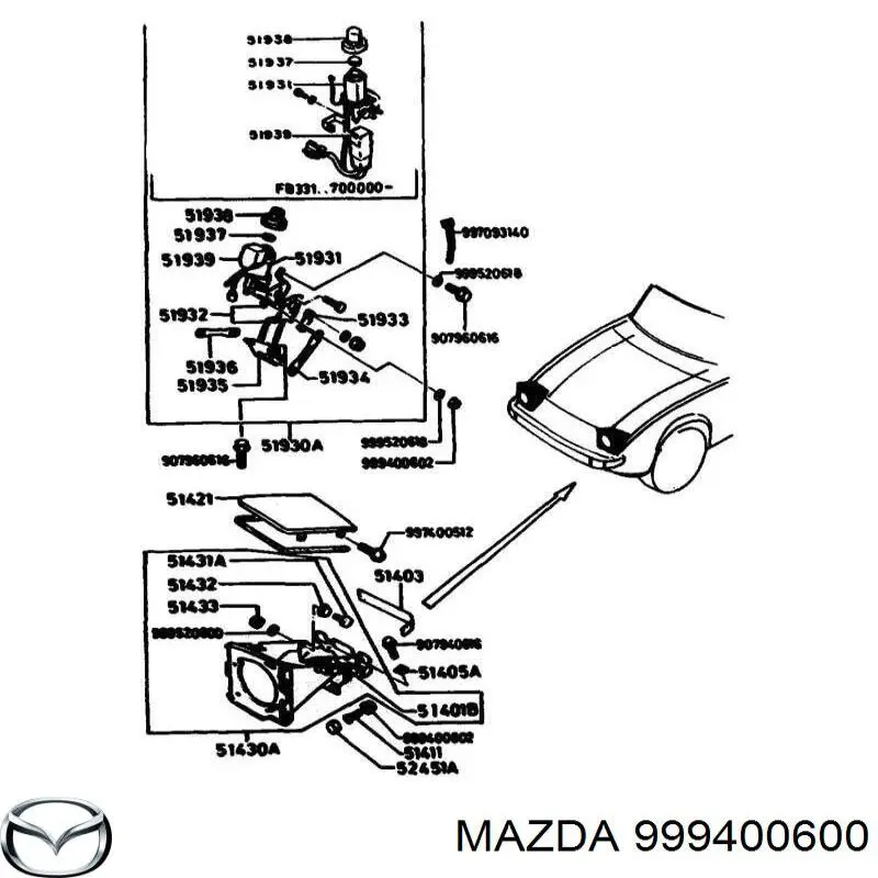 999400600 Mazda гайка выпускного коллектора
