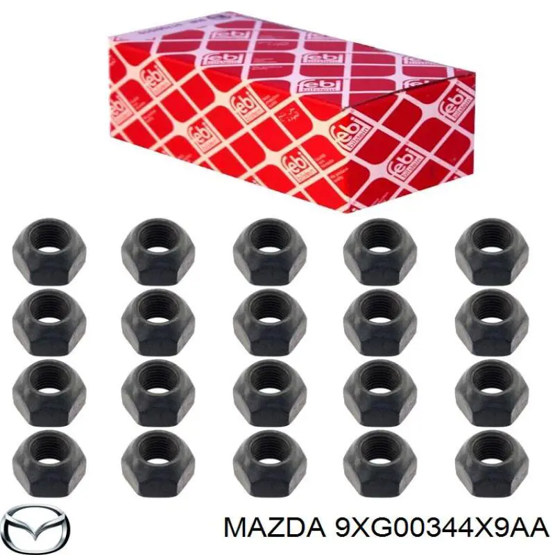 9XG00344X9AA Mazda гайка колесная