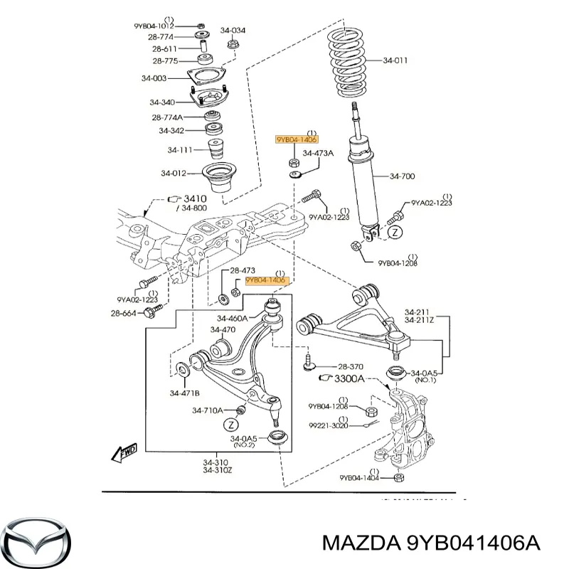 9YB041406A Mazda 