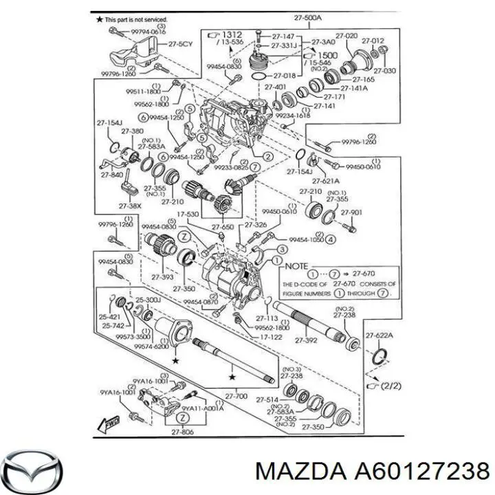 A60127238 Mazda сальник полуоси переднего моста левой