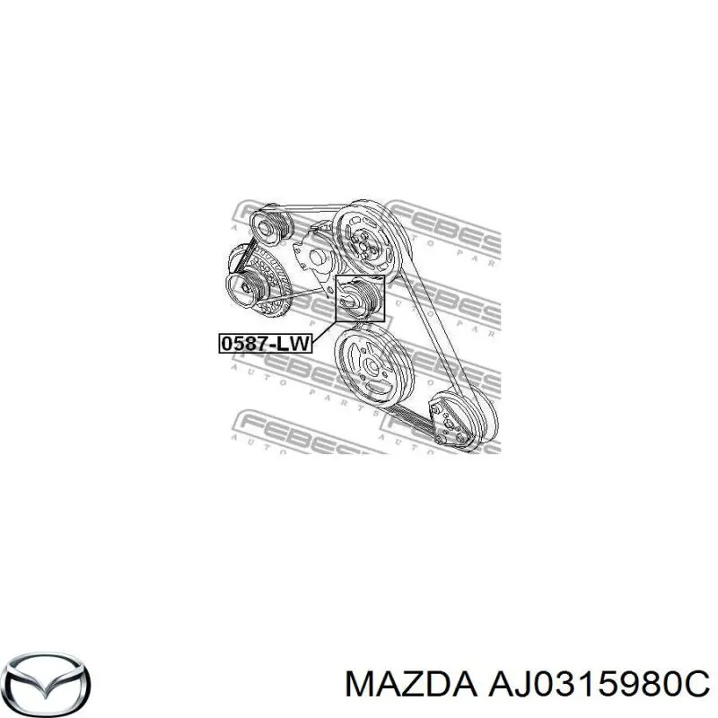AJ0315980C Mazda Натяжитель клинового ремня