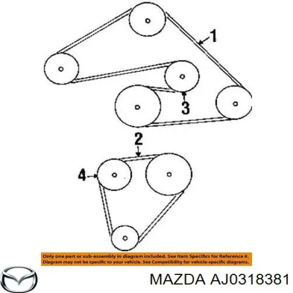 Ремень кондиционера Mazda AJ0318381