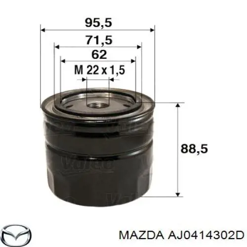 Масляный фильтр AJ0414302D Mazda