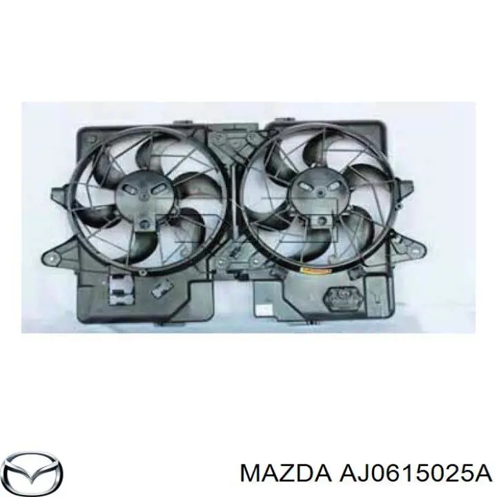 Диффузор радиатора охлаждения, в сборе с мотором и крыльчаткой на Mazda Tribute 