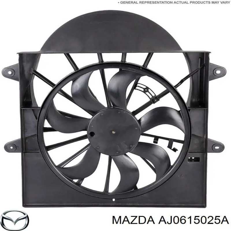 Диффузор радиатора охлаждения в сборе с мотором и крыльчаткой Mazda AJ0615025A цена, от 25.34 USD