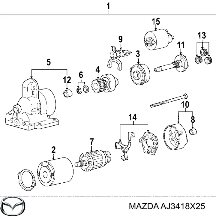 AJ3418X25 Mazda Привод стартера