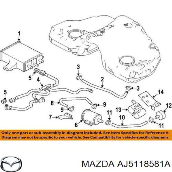 Купить AJ5118581A Mazda 