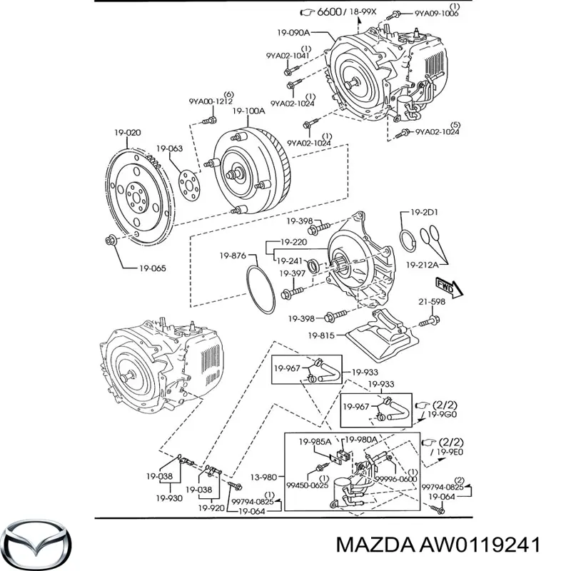 Сальник АКПП/КПП, вхідного/первинного валу AW0119241 Mazda