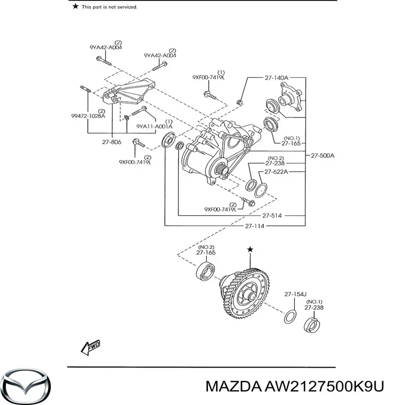 AW2127500E Mazda раздатка (коробка раздаточная)