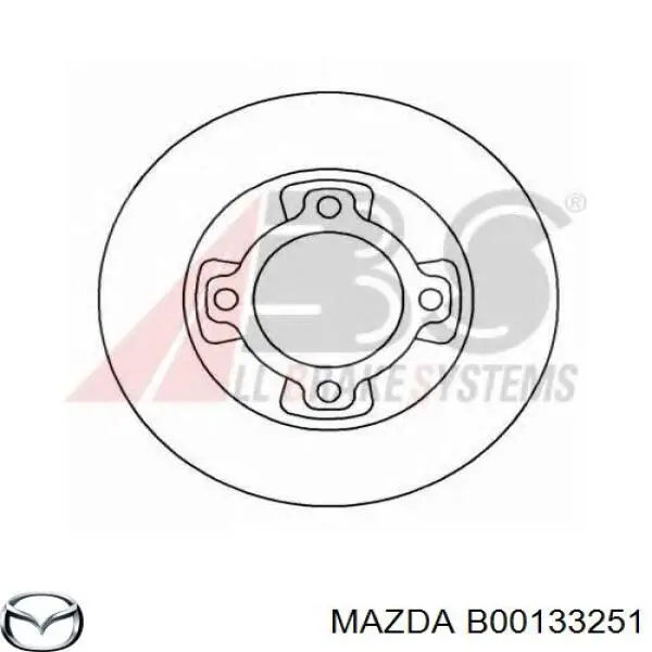 B00133251 Mazda диск тормозной передний