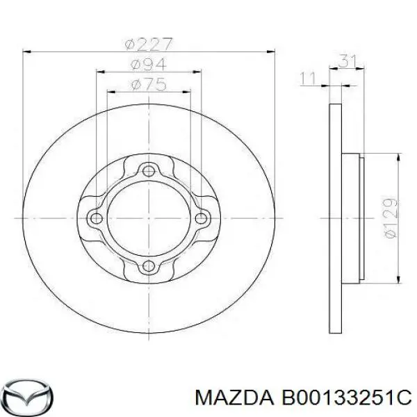 B00133251C Mazda диск тормозной передний