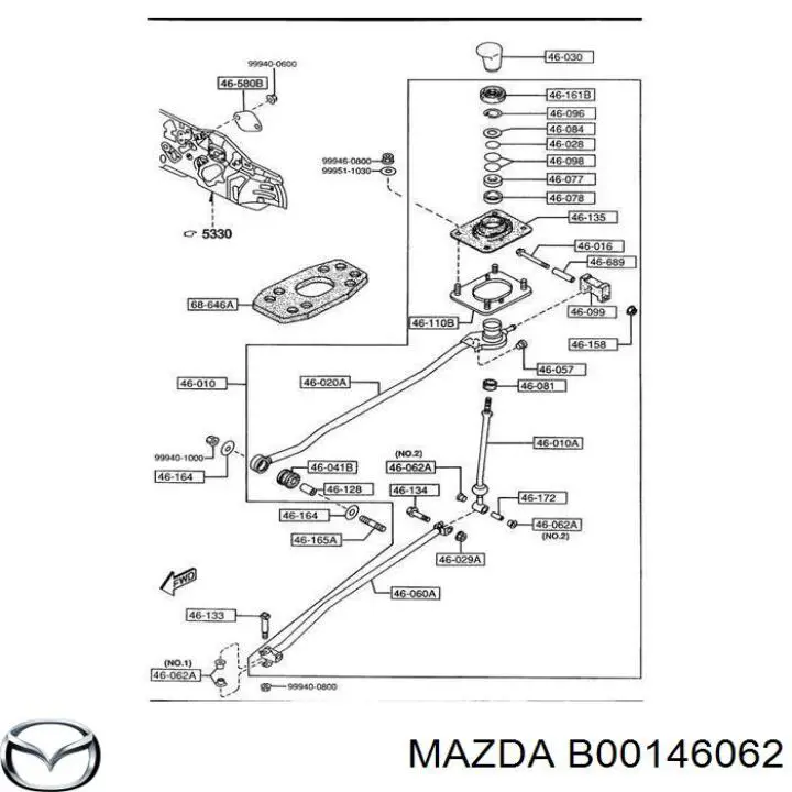 B00146062 MAZDA Casquillo palanca cambio original y equivalente