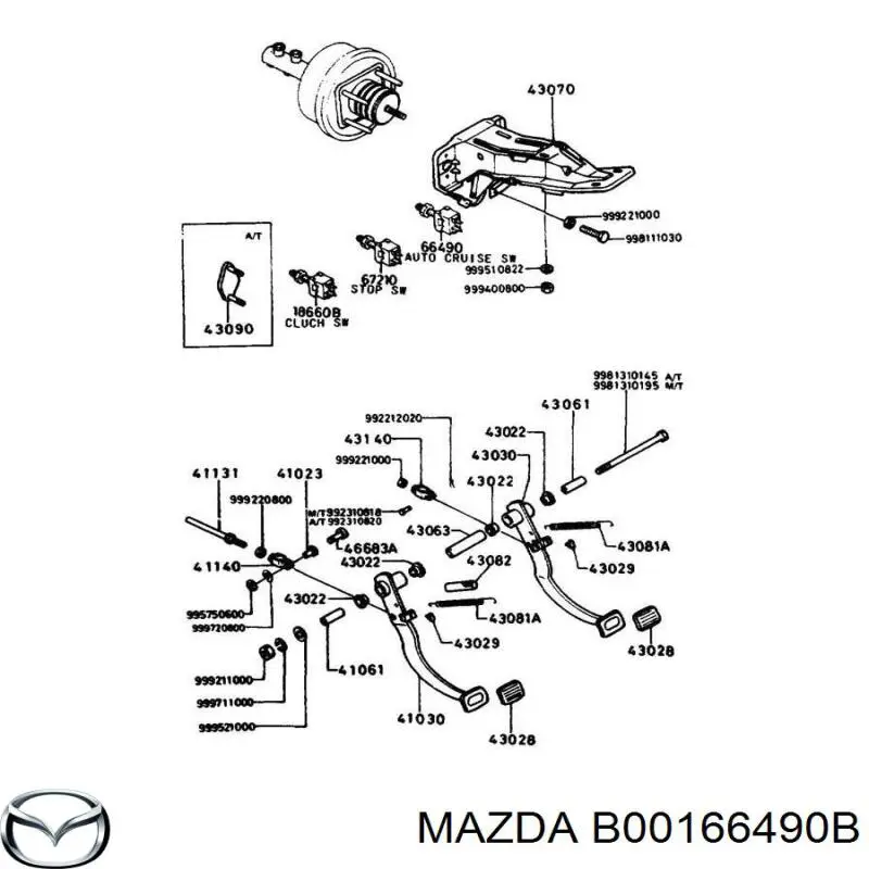 B00166490B Mazda датчик включения стопсигнала