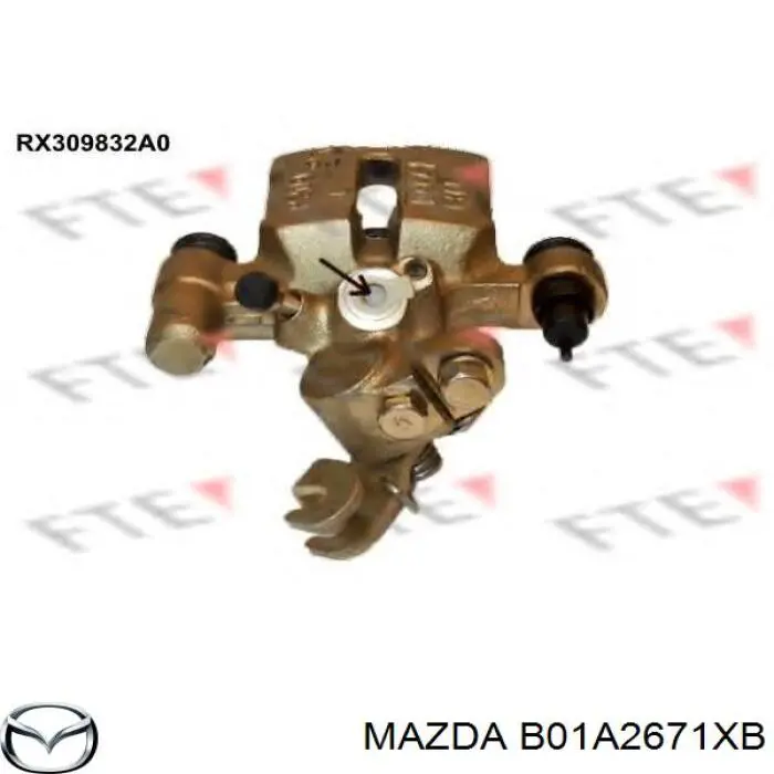 B01A2671XB Mazda суппорт тормозной задний правый