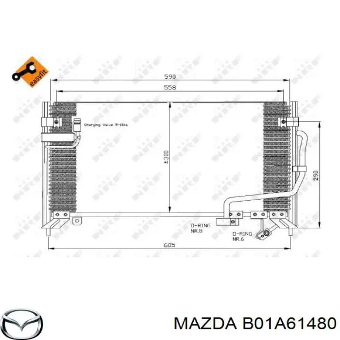 Радиатор кондиционера B01A61480 Mazda