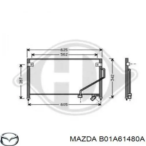 B01A61480A Mazda радиатор кондиционера