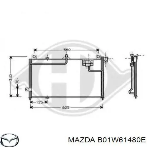 B01W61480E Mazda Конденсатор