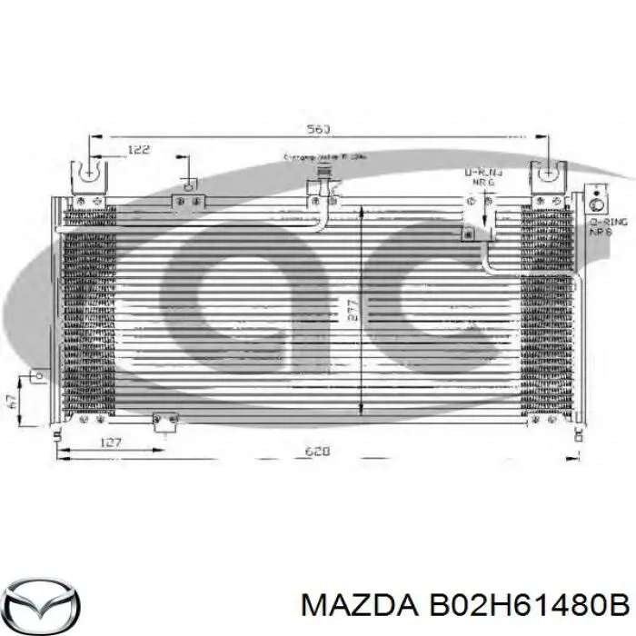 Радиатор кондиционера B02H61480B Mazda