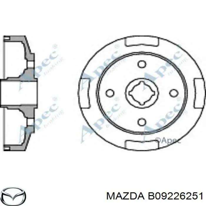 B09226251 Mazda Тормозной барабан