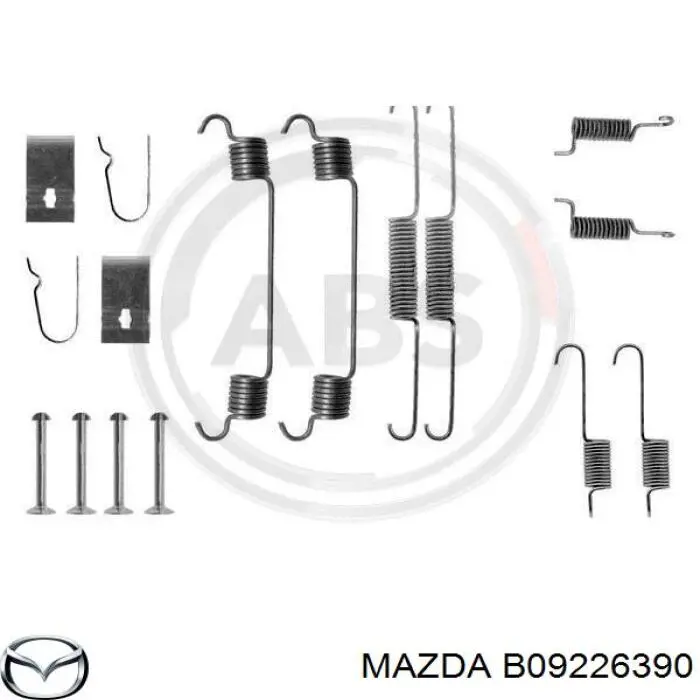 Установочный комплект задних барабанных колодок Mazda B09226390 цена, от 7.98 USD