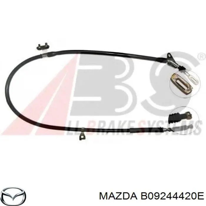 B09244420E Mazda трос ручного тормоза задний левый