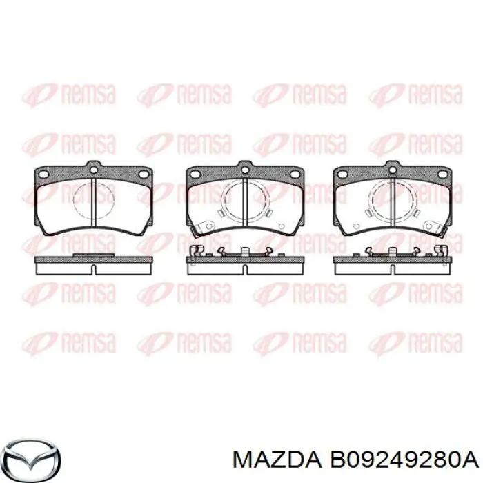 Передние тормозные колодки B09249280A Mazda