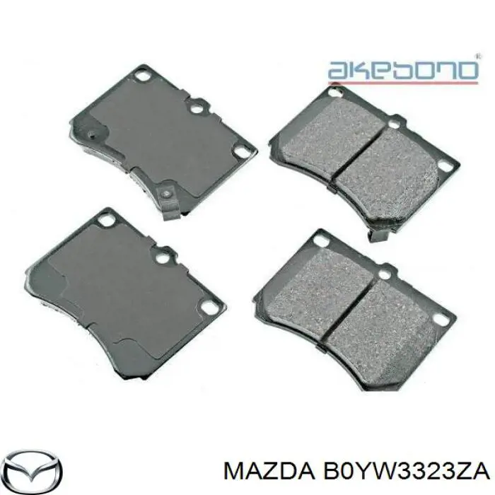 Передние тормозные колодки B0YW3323ZA Mazda